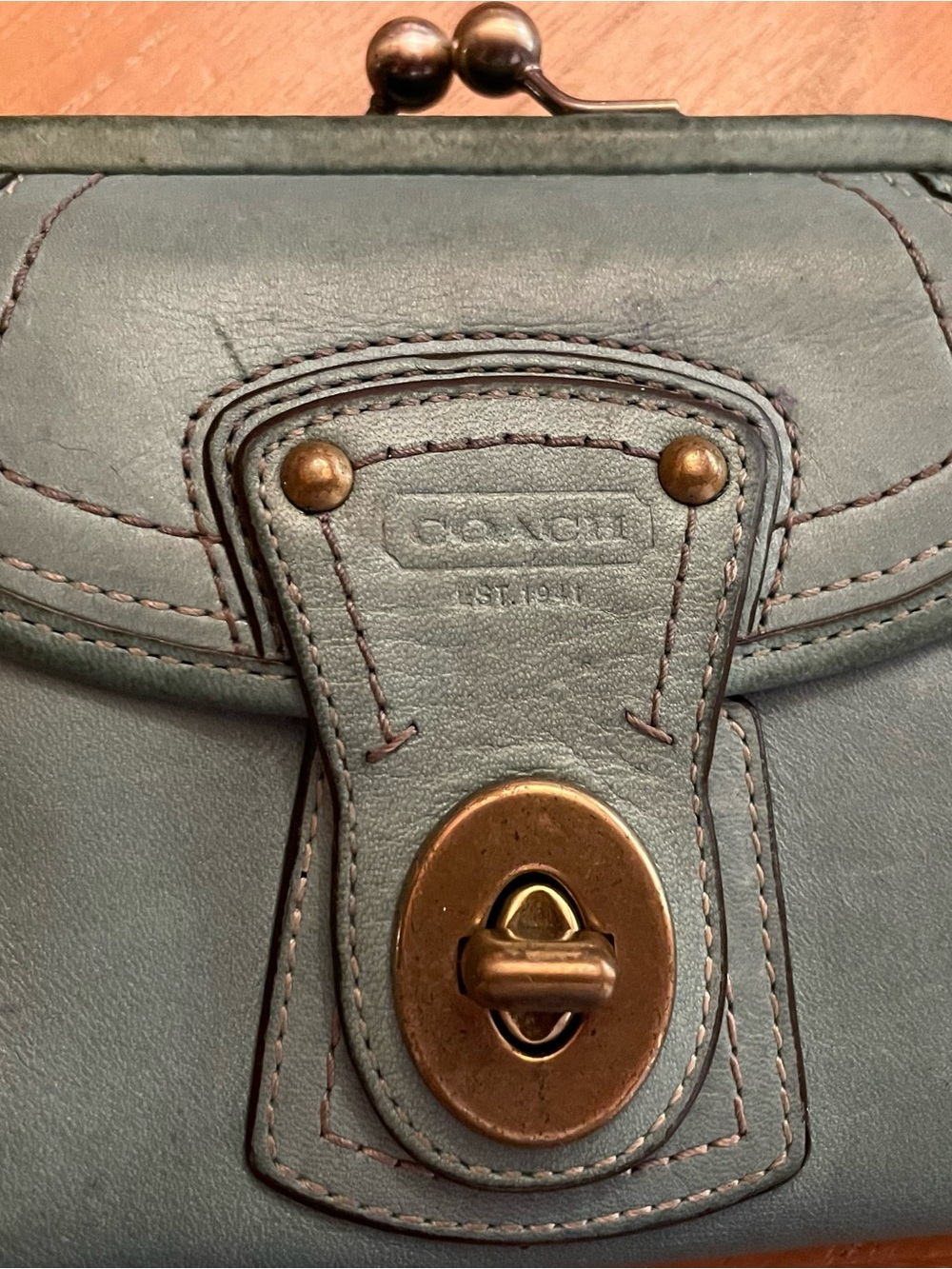 Coach Y2K 65th Anniversary Juniper Green Kiss Lock Gigi Wallet